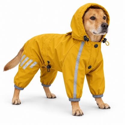 4-Leg Dog Raincoat with Hood